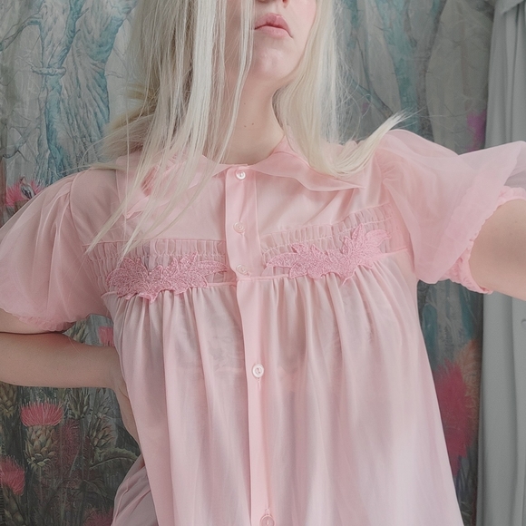 Vintage Other - Pastel Vintage Chiffon Adonna Robe 60s